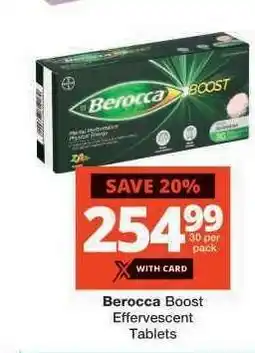 Checkers BEROCCA BOOST EFFERVESCENT TABLETS offer