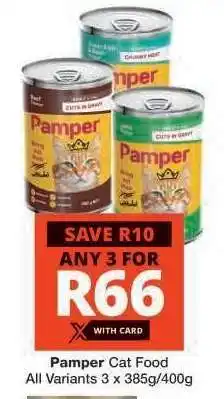 Checkers Pamper Cat Food offer