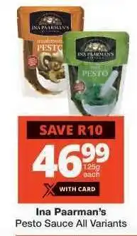 Checkers Ina Paarman's Pesto Sauce All Variants offer