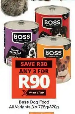 Checkers BOSS DOG FOOD offer