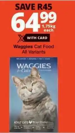 Checkers Waggies Cat Food offer