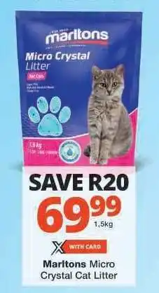 Checkers Marltons Micro Crystal Cat Litter offer