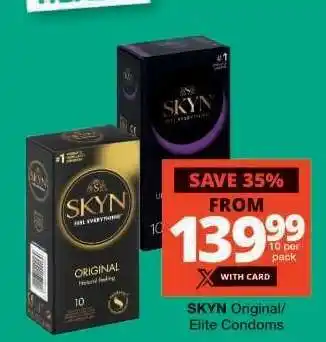 Checkers SKYN Original/Elite Condoms offer