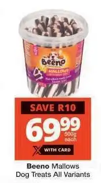 Checkers Beeno Mallows Dog Treats All Variants offer