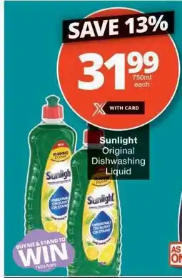 Checkers Sunlight Original Dishwashing Liquid offer