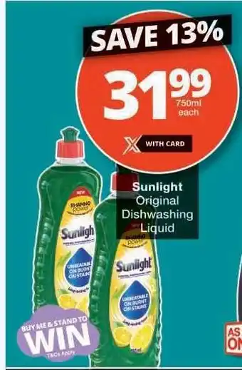 Checkers Sunlight Original Dishwashing Liquid offer