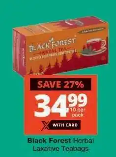 Checkers Black Forest Herbal Laxative Teabags offer