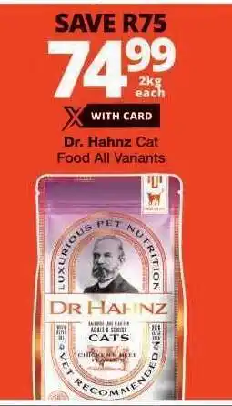Checkers Dr. Hahnz Cat Food All Variants offer