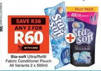 Checkers Sta-soft Ultra/Refill Fabric Conditioner Pouch offer