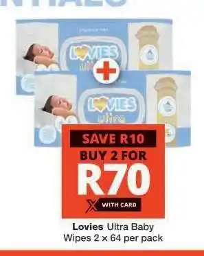 Checkers Lovies Ultra Baby Wipes offer