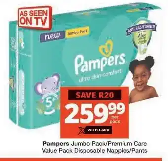 Checkers Pampers Jumbo Pack/Premium Care offer