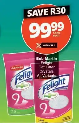 Checkers Bob Martin Felight Cat Litter Crystals offer