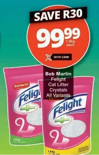 Checkers Bob Martin Felight Cat Litter Crystals offer