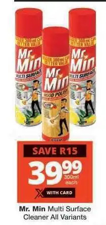 Checkers Mr. Min Multi Surface Cleaner All Variants offer