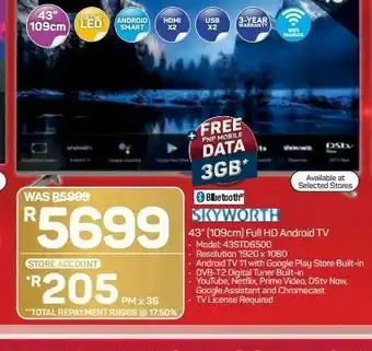 Pick n Pay Skyworth 43" uhd android smart tv offer