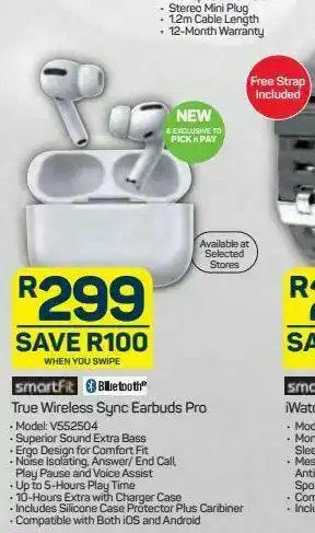 Pick n Pay Smartfit wireless earbuds offer