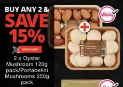 Checkers Oyster Mushroom/ Portabelini Mushrooms offer