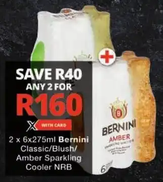 Checkers Bernini Classic/ Blush/ Amber Sparkling Cooler NRB offer