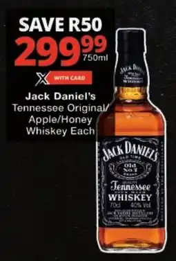 Checkers Jack Daniel's Tennessee Original Apple/ Honey Whiskey offer