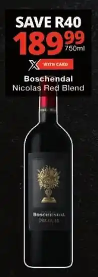 Checkers Boschendal Nicolas Red Blend offer