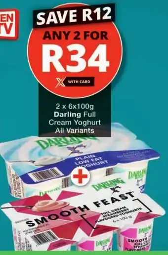 Checkers Darling Full Cream Yoghurt All Variants offer