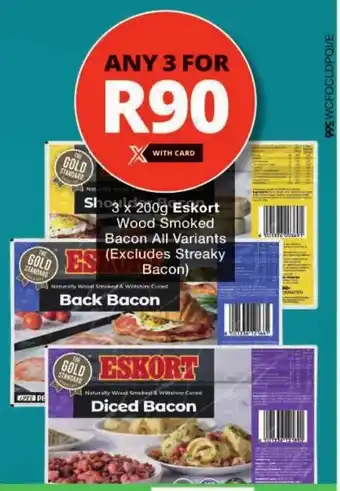 Checkers Eskort Wood Smoked Bacon All Variants offer
