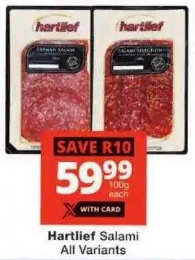 Checkers Hartlief Salami All Variants offer