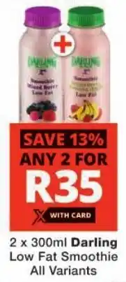 Checkers Darling Low Fat Smoothie All Variants offer