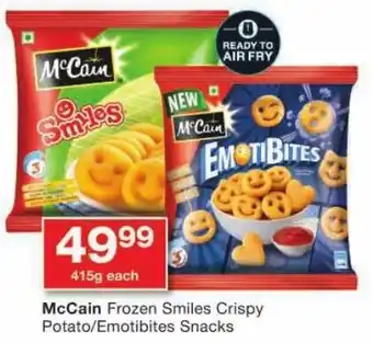 Checkers McCain Frozen Smiles Crispy Potato/ Emotibites Snacks offer