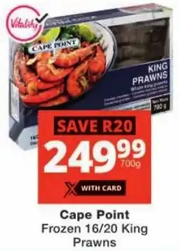 Checkers Cape Point Frozen 16/20 King Prawns offer