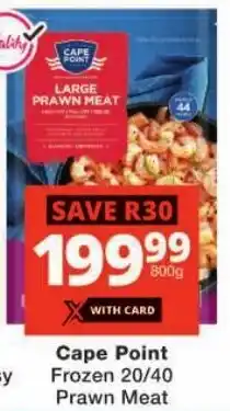 Checkers Cape Point Frozen 20/40 Prawn Meat offer