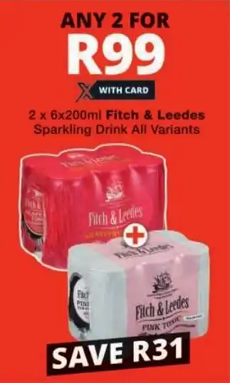 Checkers Fitch & Leedes Sparkling Drink All Variants offer
