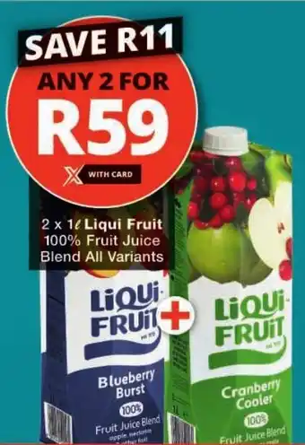 Checkers Liqui Fruit 100% Fruit Juice Blend All Variants offer