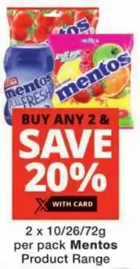 Checkers Mentos Product Range offer