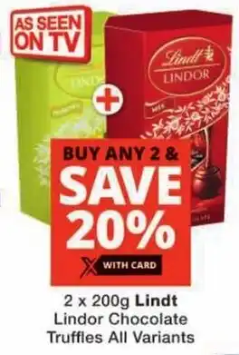 Checkers Lindt Lindor Chocolate Truffles All Variants offer