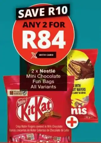 Checkers Nestlé Mini Chocolate Fun Bags All Variants offer