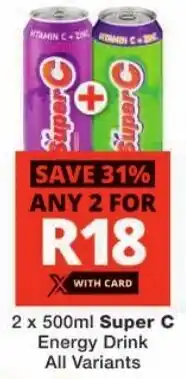 Checkers Super C Energy Drink All Variants offer