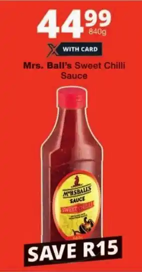 Checkers Mrs. Ball's Sweet Chilli Sauce offer