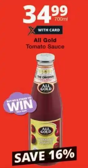 Checkers All Gold Tomato Sauce offer