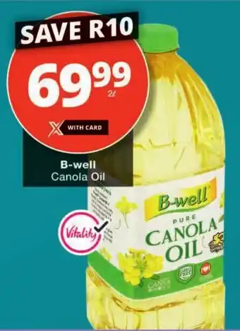 Checkers B-well Canola Oil offer