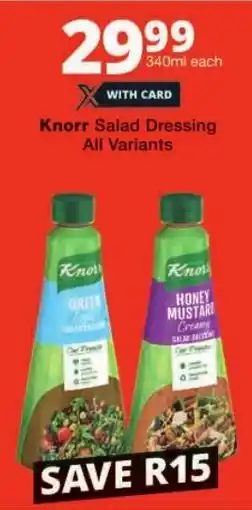 Checkers Knorr Salad Dressing All Variants offer