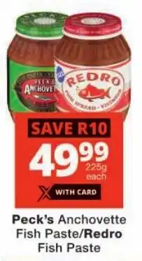Checkers Peck's Anchovette Fish Paste/ Redro Fish Paste offer