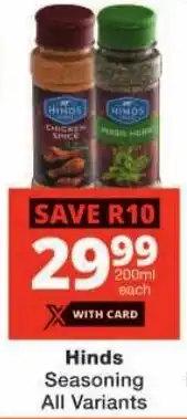 Checkers Hinds Seasoning All Variants offer