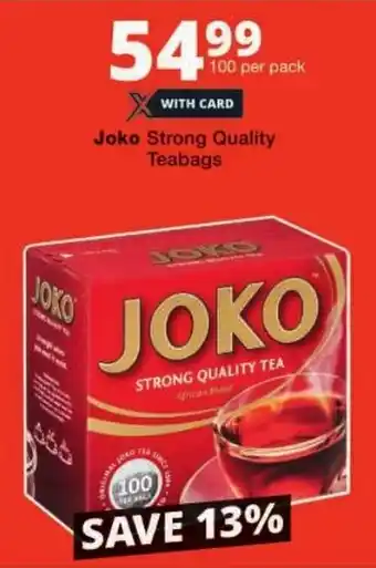 Checkers Joko Strong Quality Teabags offer