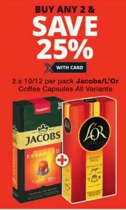 Checkers Jacobs/ L'Or Coffee Capsules All Variants offer