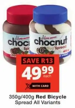 Checkers Red Bicycle Spread All Variants offer