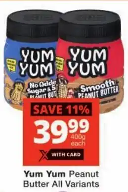Checkers Yum Yum Peanut Butter All Variants offer