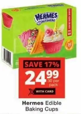 Checkers Hermes Edible Baking Cups offer