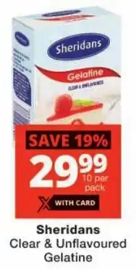 Checkers Sheridans Clear & Unflavoured Gelatine offer