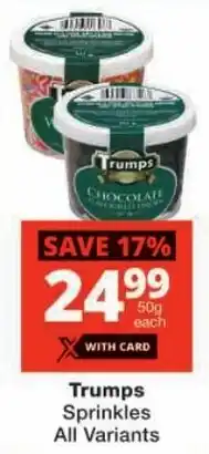 Checkers Trumps Sprinkles All Variants offer